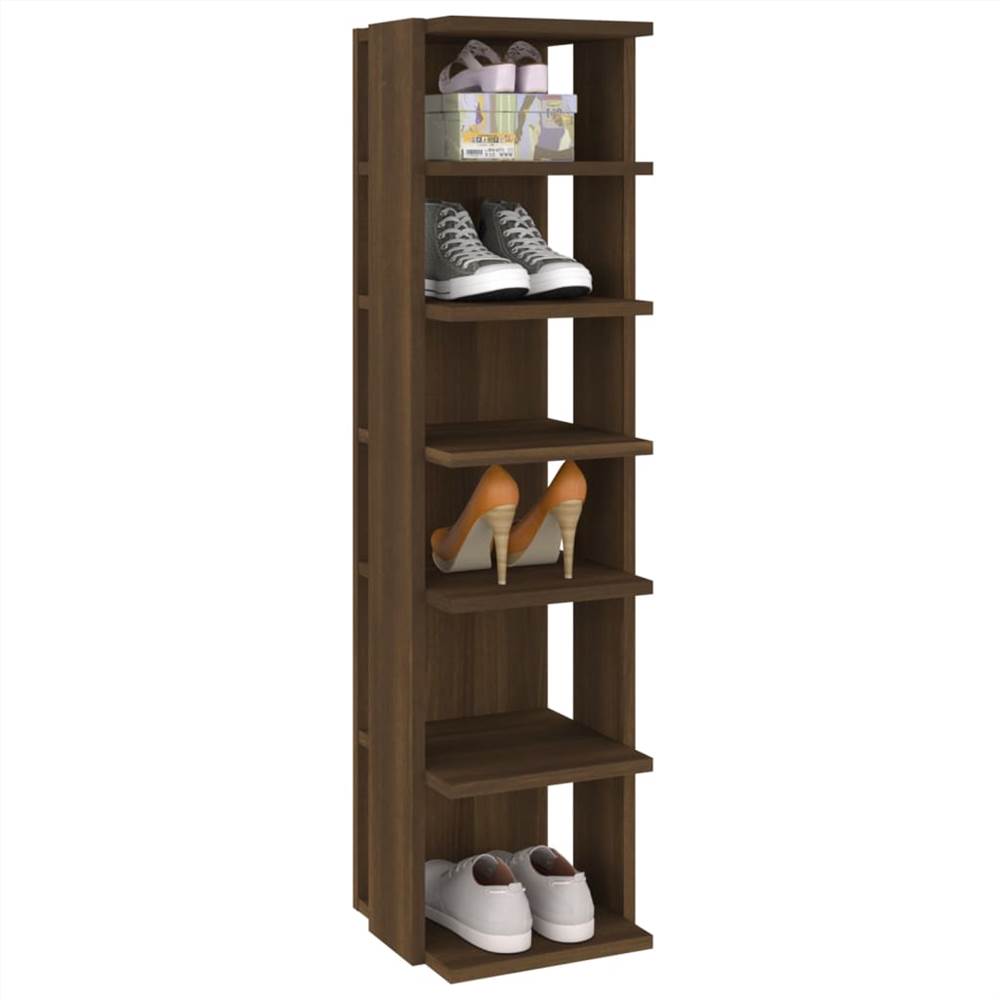 Shoe Racks 2 pcs Brown Oak 25x27x102 cm Engineered Wood