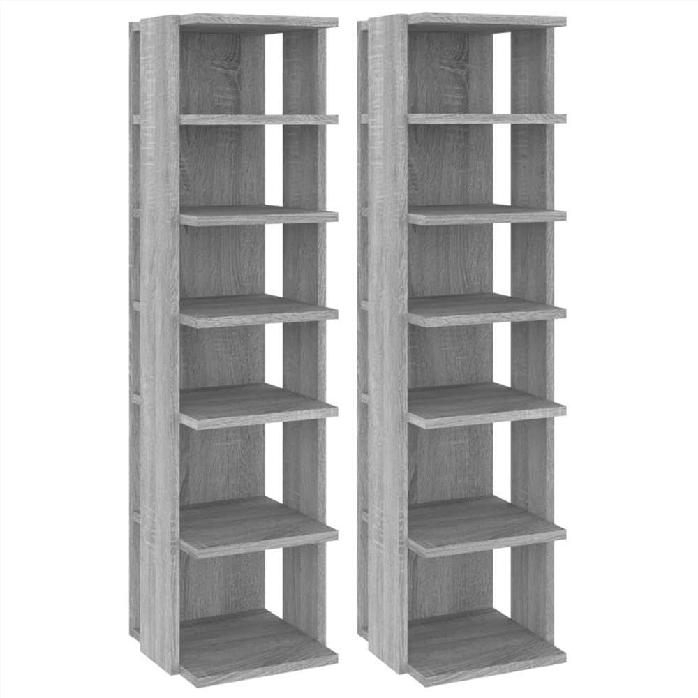 Shoe Racks 2 pcs Grey Sonoma 25x27x102 cm Engineered Wood