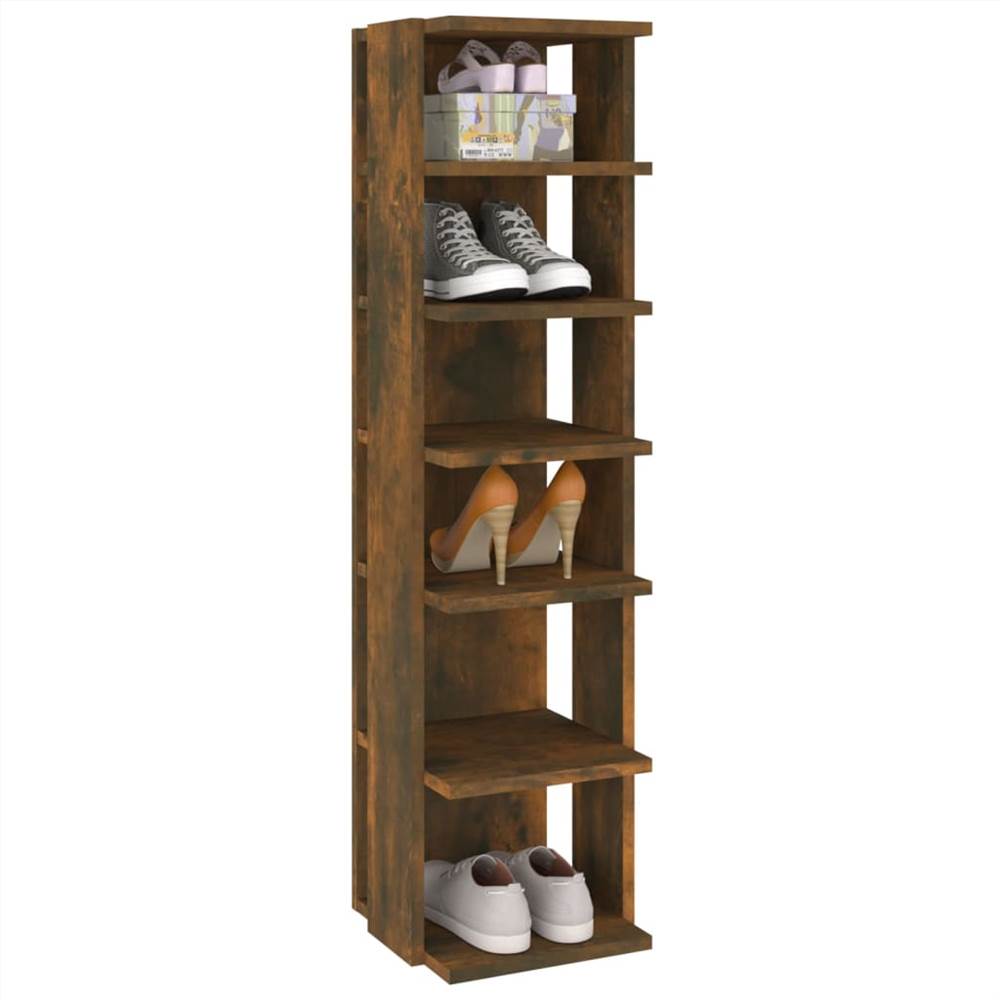 Shoe Racks 2 pcs Smoked Oak 25x27x102 cm Engineered Wood