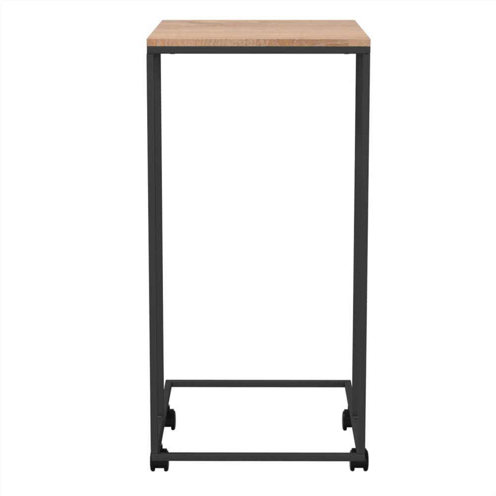 Side Table with Wheels Black 40x30x63.5 cm Engineered Wood