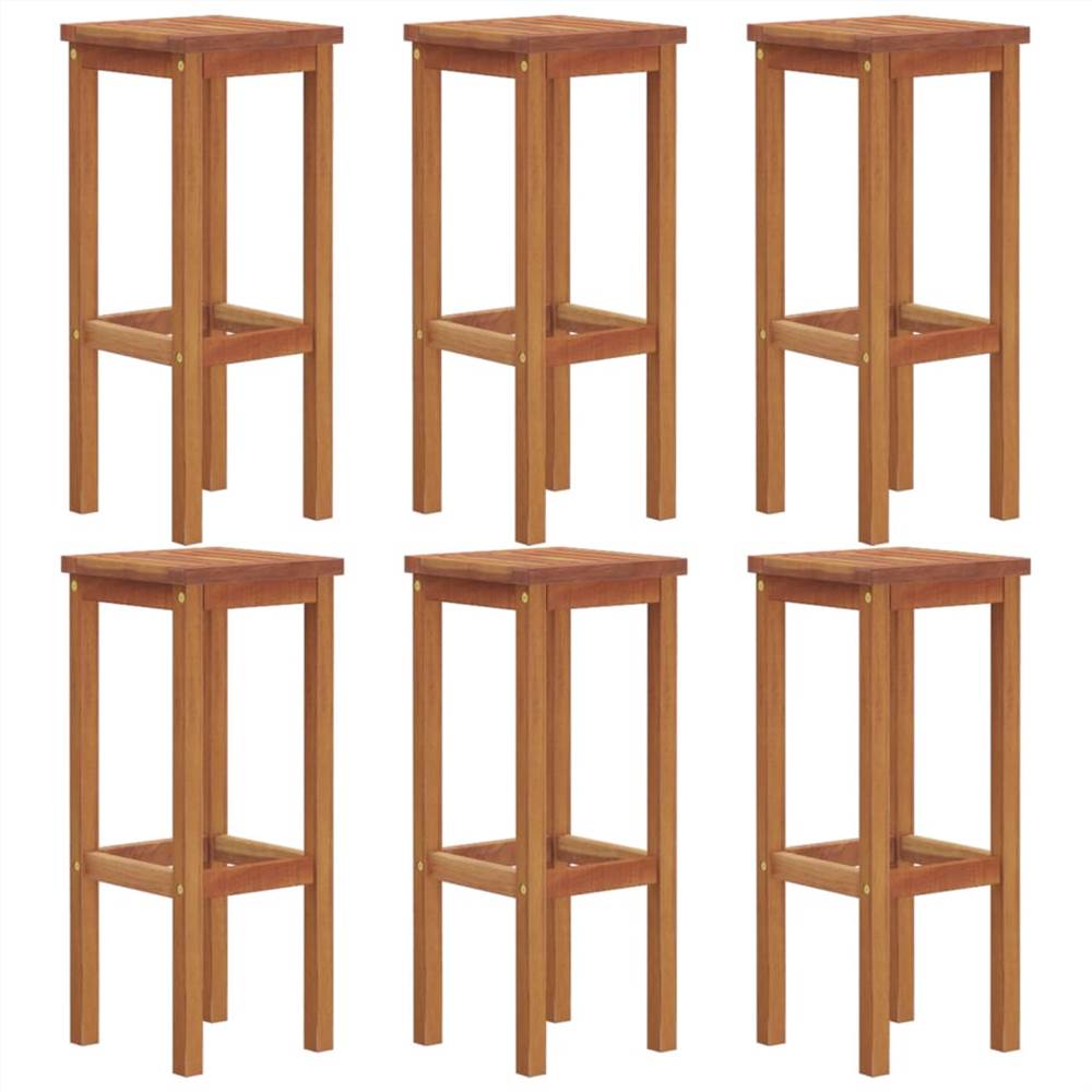 Bar Stools 6 pcs Solid Wood Acacia