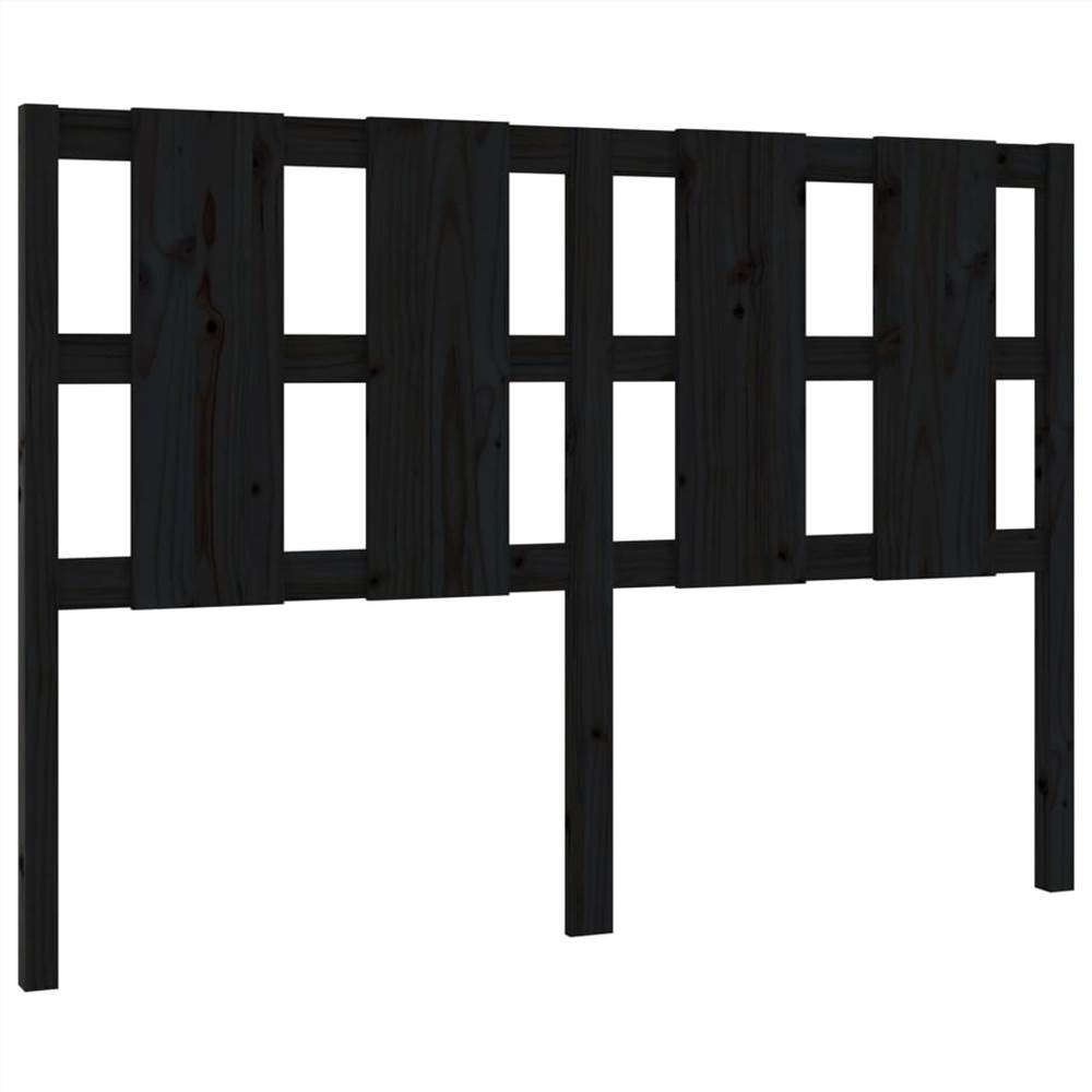 Bed Headboard Black 145.5x4x100 cm Solid Wood Pine