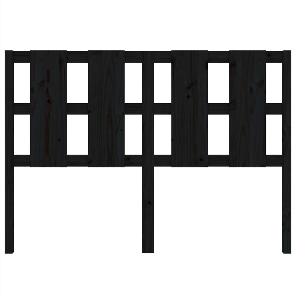Bed Headboard Black 145.5x4x100 cm Solid Wood Pine