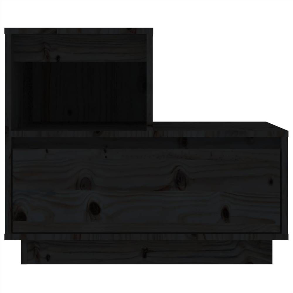 Bedside Cabinet Black 60x34x51 cm Solid Wood Pine