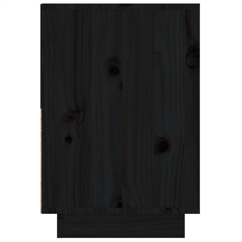 Bedside Cabinet Black 60x34x51 cm Solid Wood Pine