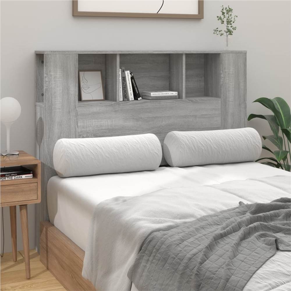 Headboard Cabinet Grey Sonoma 120x18.5x104.5 cm