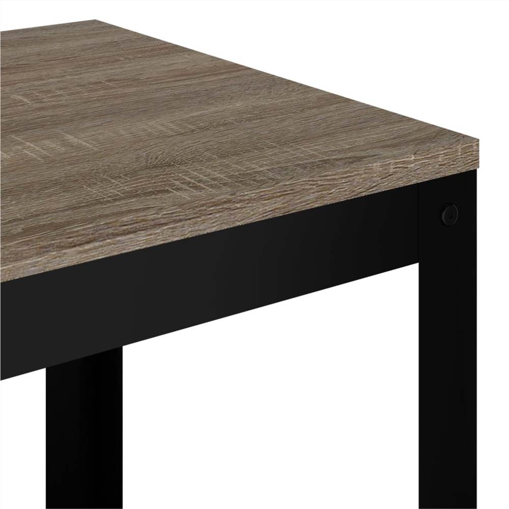 Side Table Grey and Black 40x40x45 cm MDF and Iron