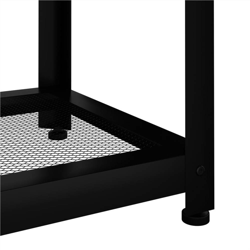 Side Table Grey and Black 40x40x45 cm MDF and Iron