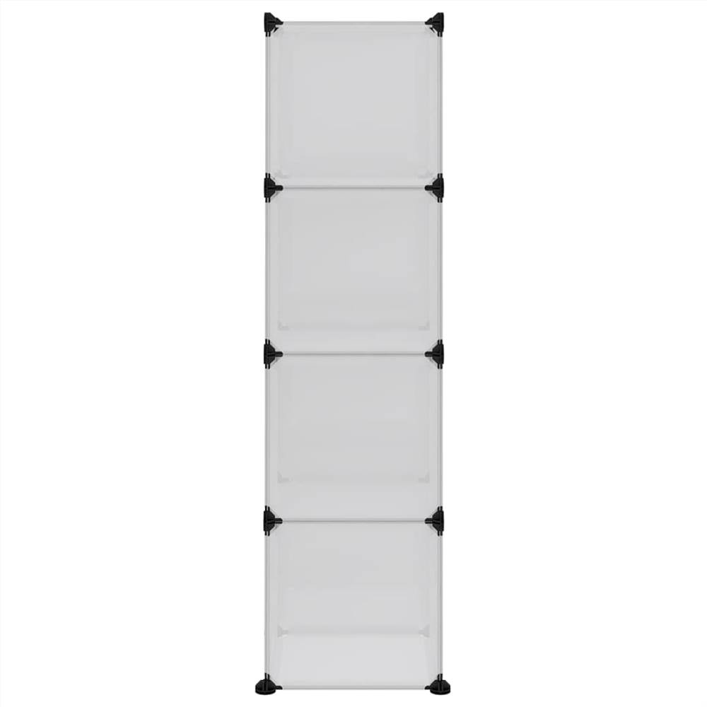 Storage Cube Organiser with 12 Cubes and Doors Transparent PP