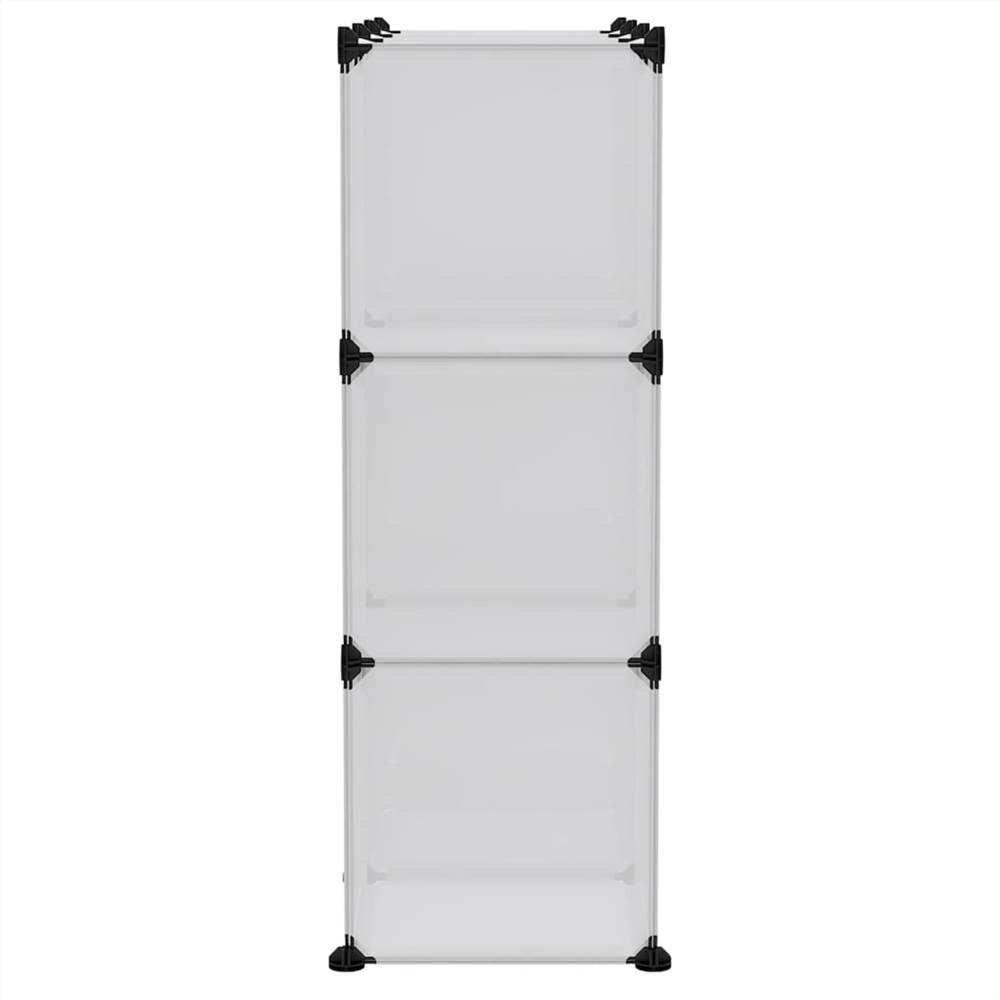 Storage Cube Organiser with 9 Cubes and Doors Transparent PP