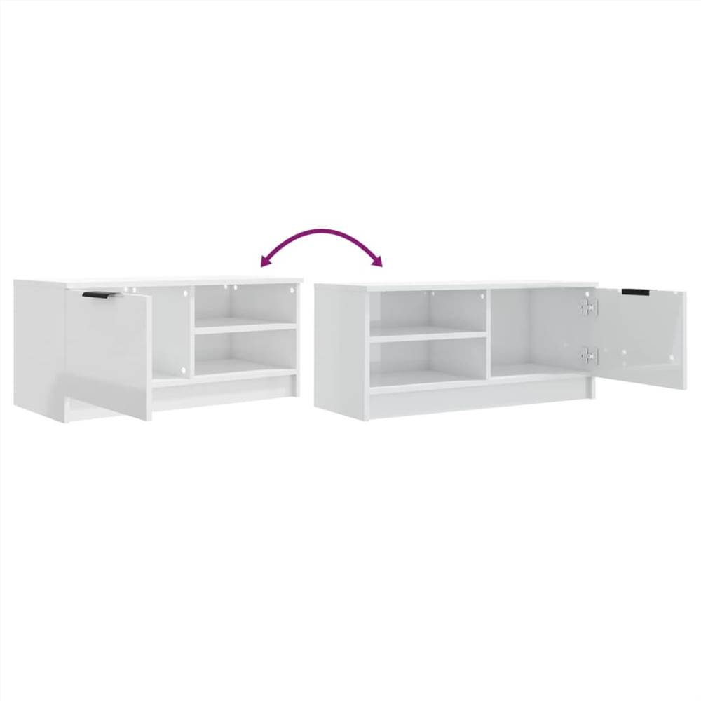 TV Cabinet High Gloss White 80x35x36.5 cm Engineered Wood