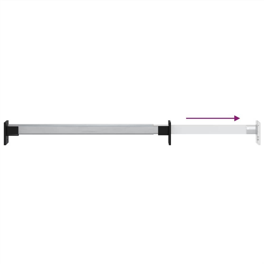 Telescopic Wardrobe Rails 2 pcs Silver 58-100 cm