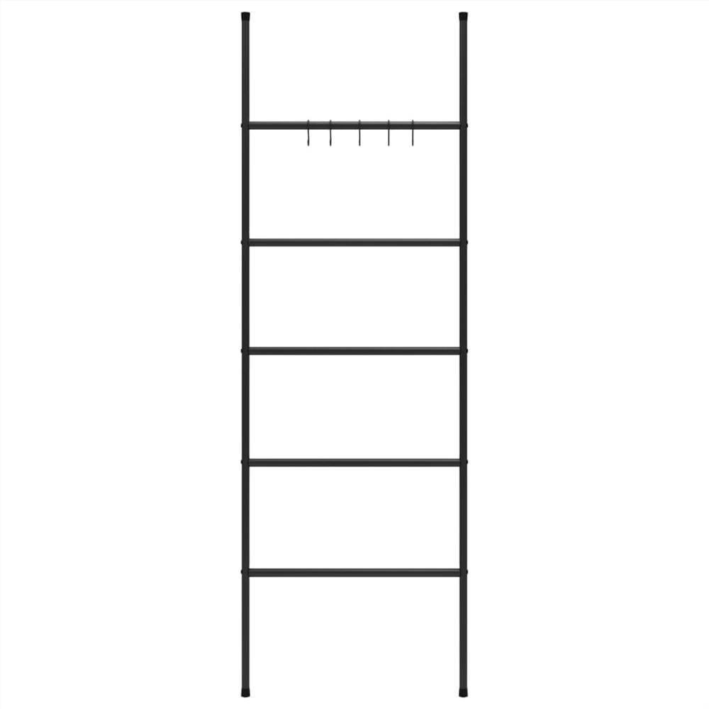 Towel Rack Ladder with 5 Tiers Black 58x175 cm Iron