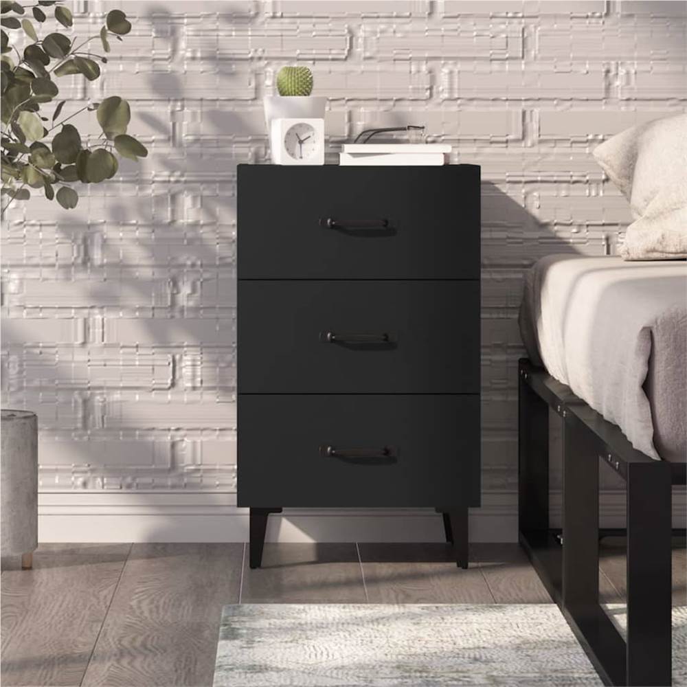 Bedside Cabinet Black 40x40x66 cm Engineered Wood