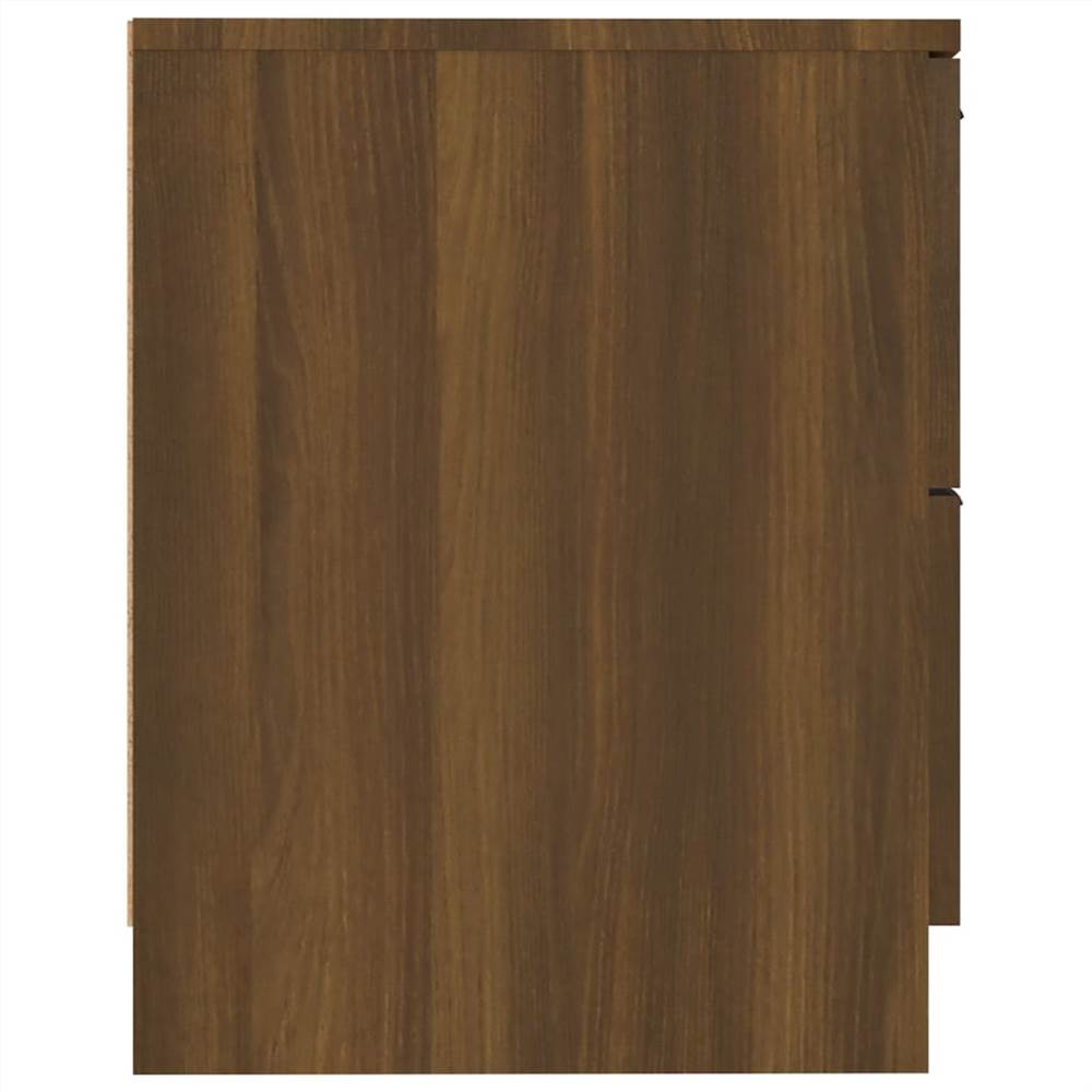 Bedside Cabinet Brown Oak Engineered Wood