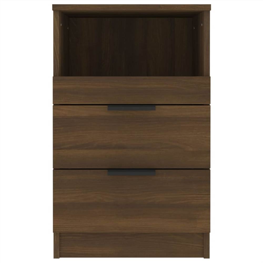 Bedside Cabinet Brown Oak Engineered Wood