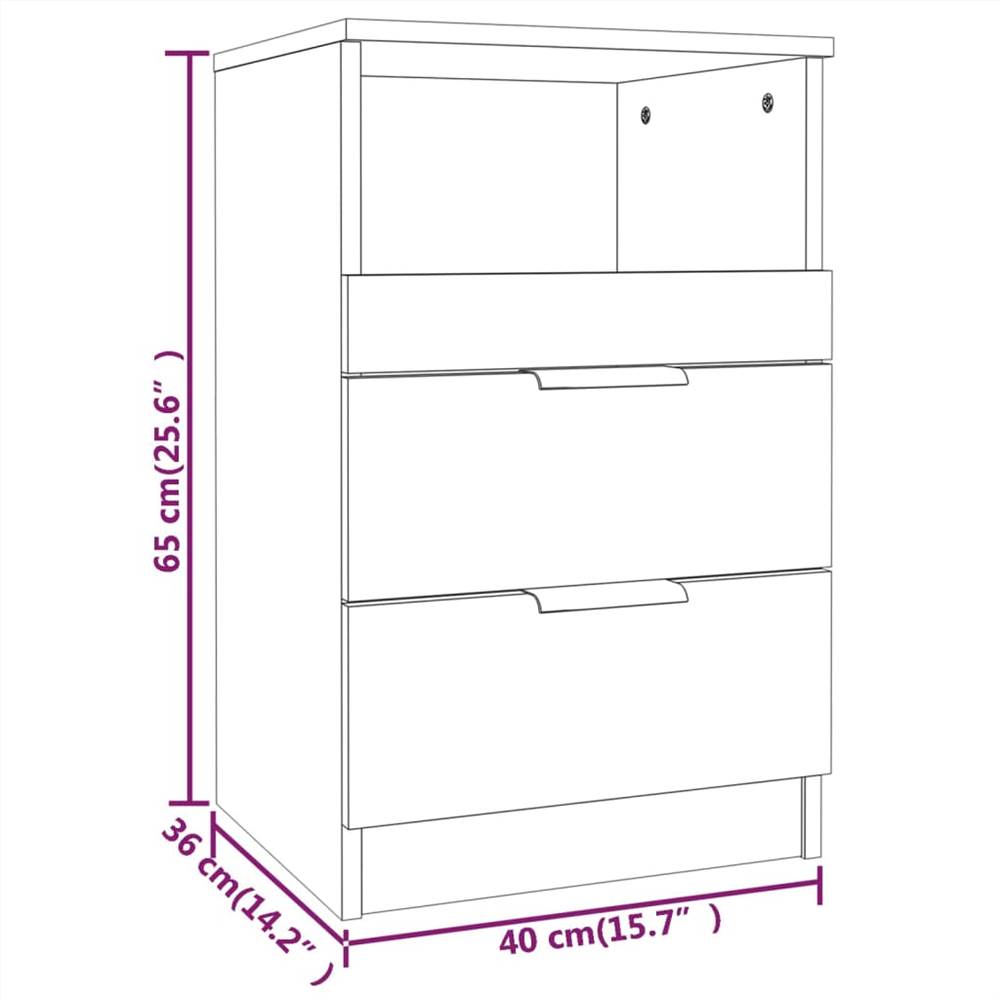 Bedside Cabinet Brown Oak Engineered Wood