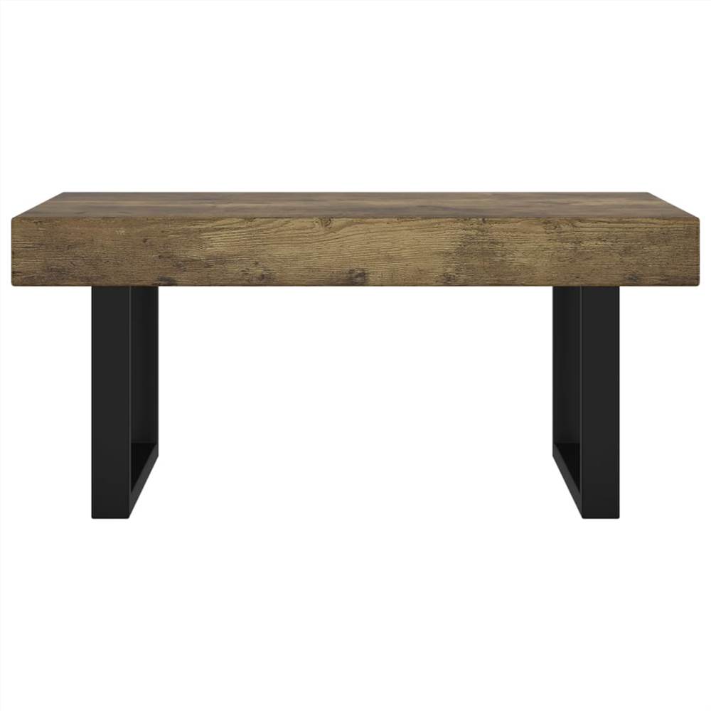 Coffee Table Dark Brown and Black 90x45x40 cm MDF and Iron