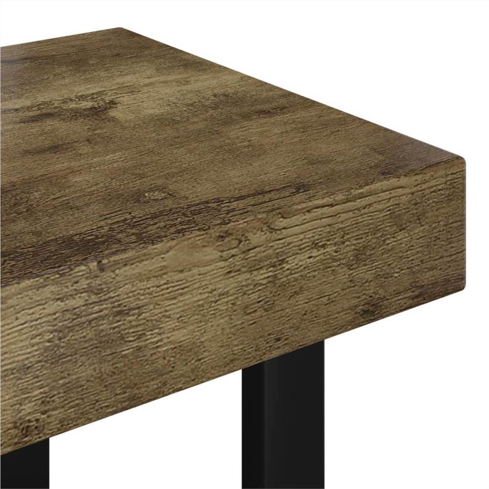 Coffee Table Dark Brown and Black 90x45x40 cm MDF and Iron