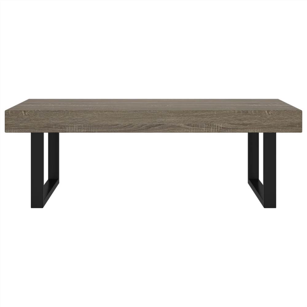 Coffee Table Grey and Black 120x60x40 cm MDF and Iron