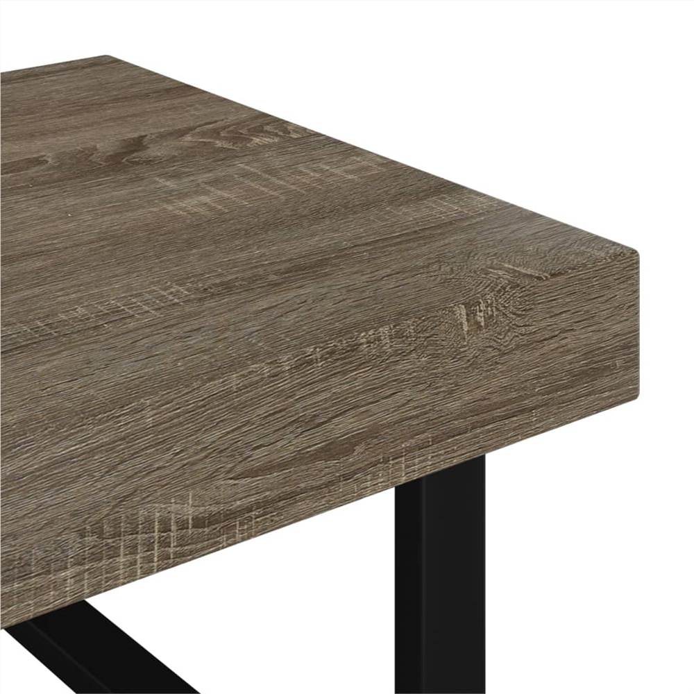 Coffee Table Grey and Black 120x60x40 cm MDF and Iron