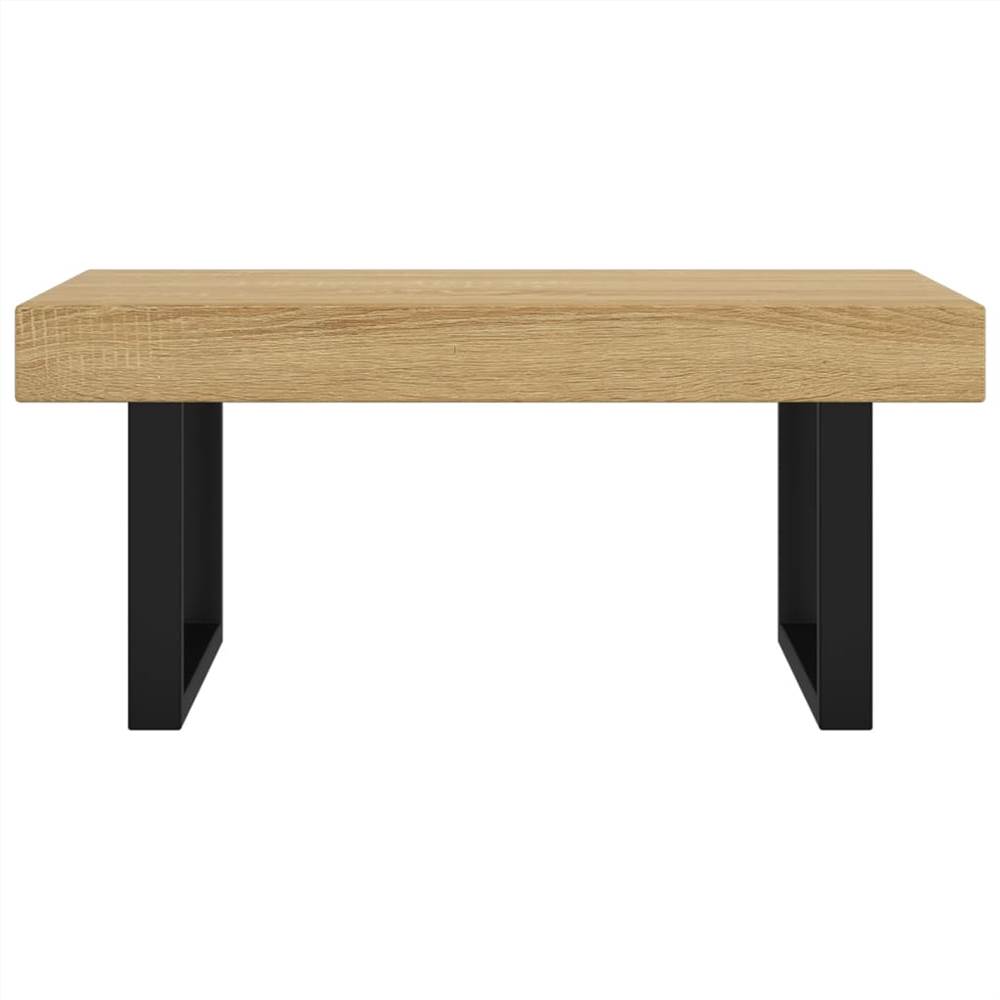 Coffee Table Light Brown and Black 90x45x40 cm MDF and Iron