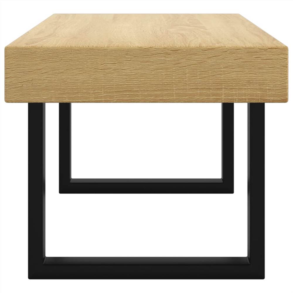 Coffee Table Light Brown and Black 90x45x40 cm MDF and Iron
