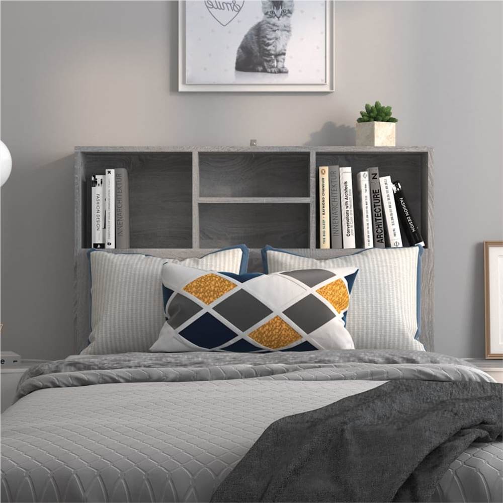 Headboard Cabinet Grey Sonoma 100x19x103.5 cm