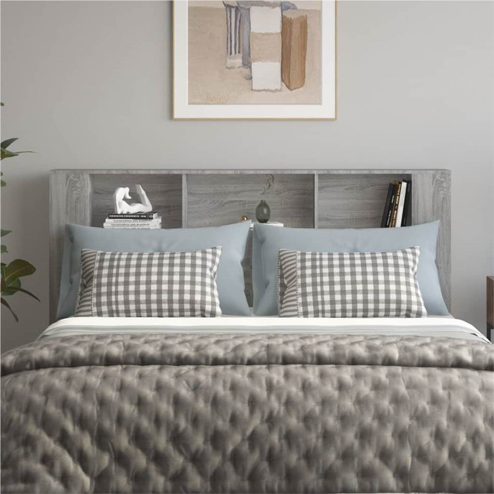 Headboard Cabinet Grey Sonoma 180x18.5x104.5 cm