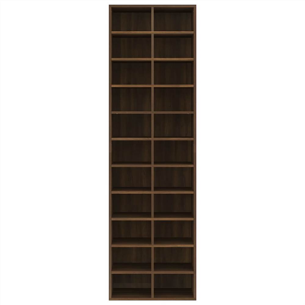 Shoe Cabinet Brown Oak 54x34x183 cm Engineered Wood
