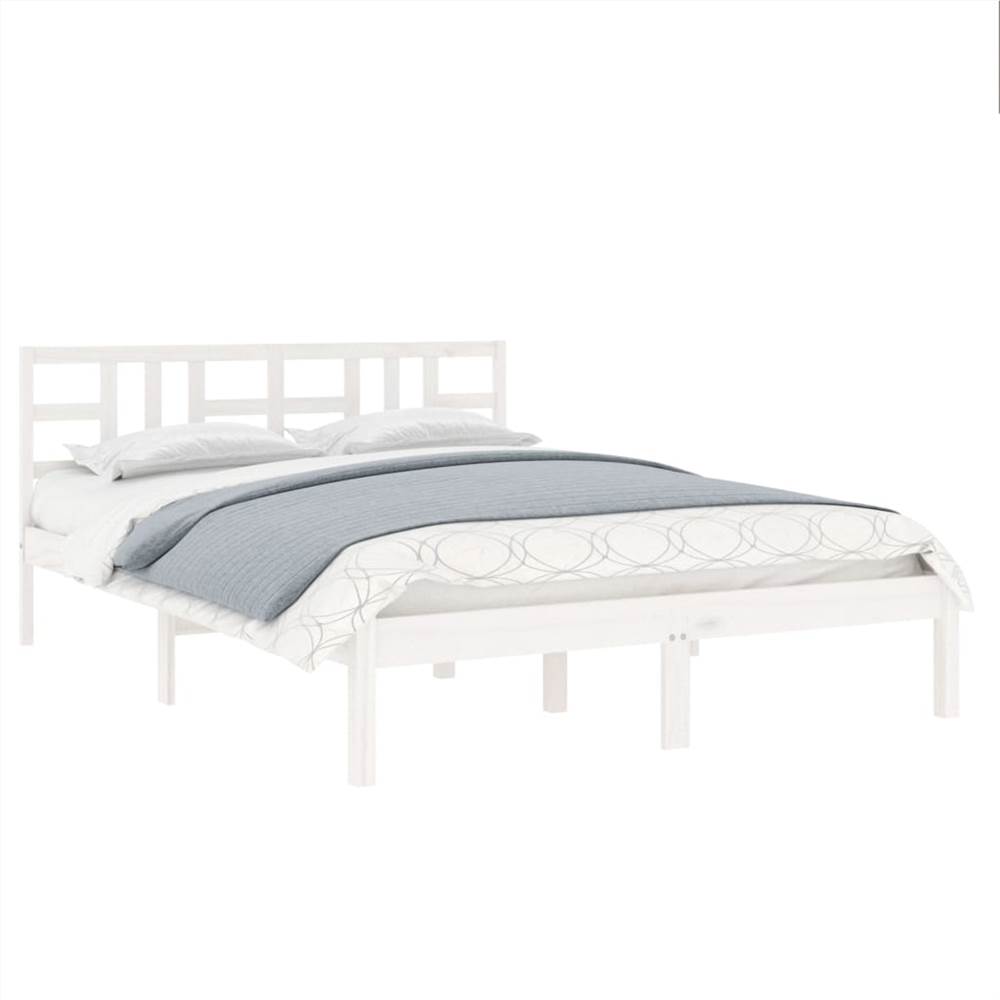 Bed Frame White Solid Wood 120x200 cm