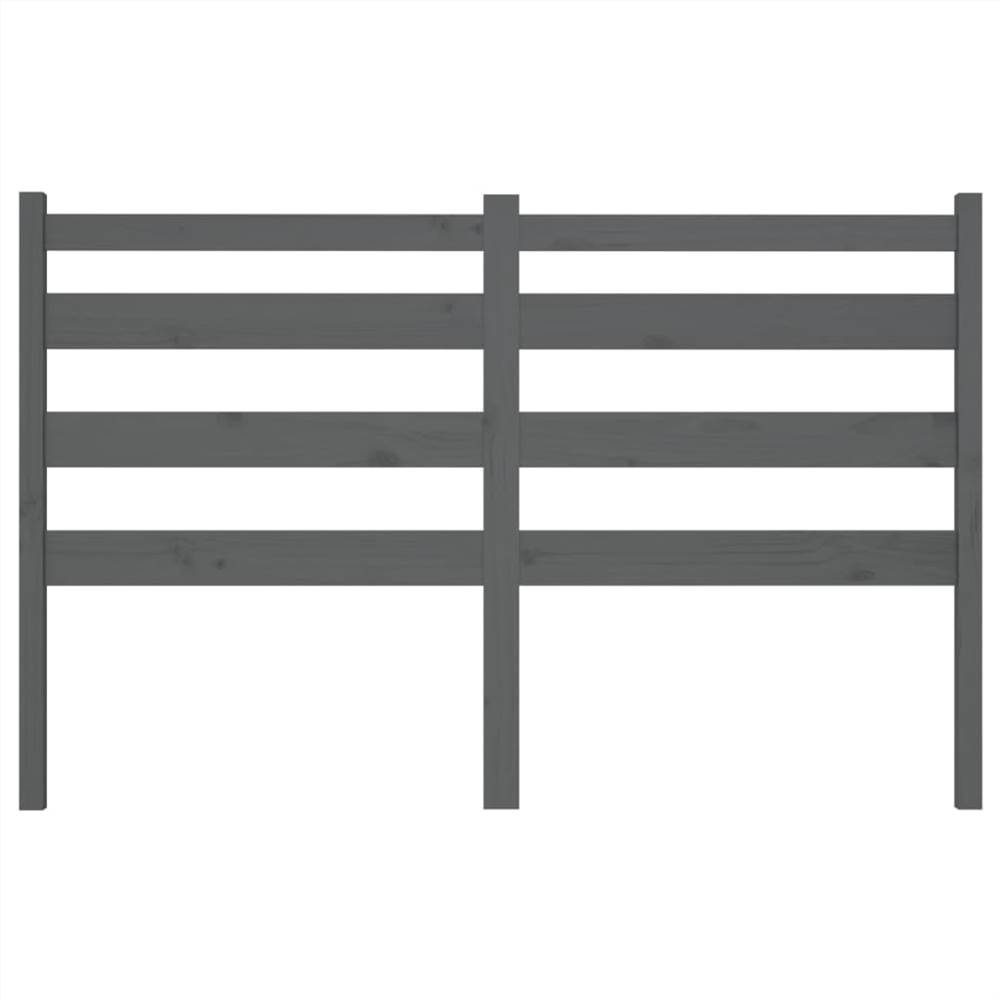 Bed Headboard Grey 126x4x100 cm Solid Wood Pine