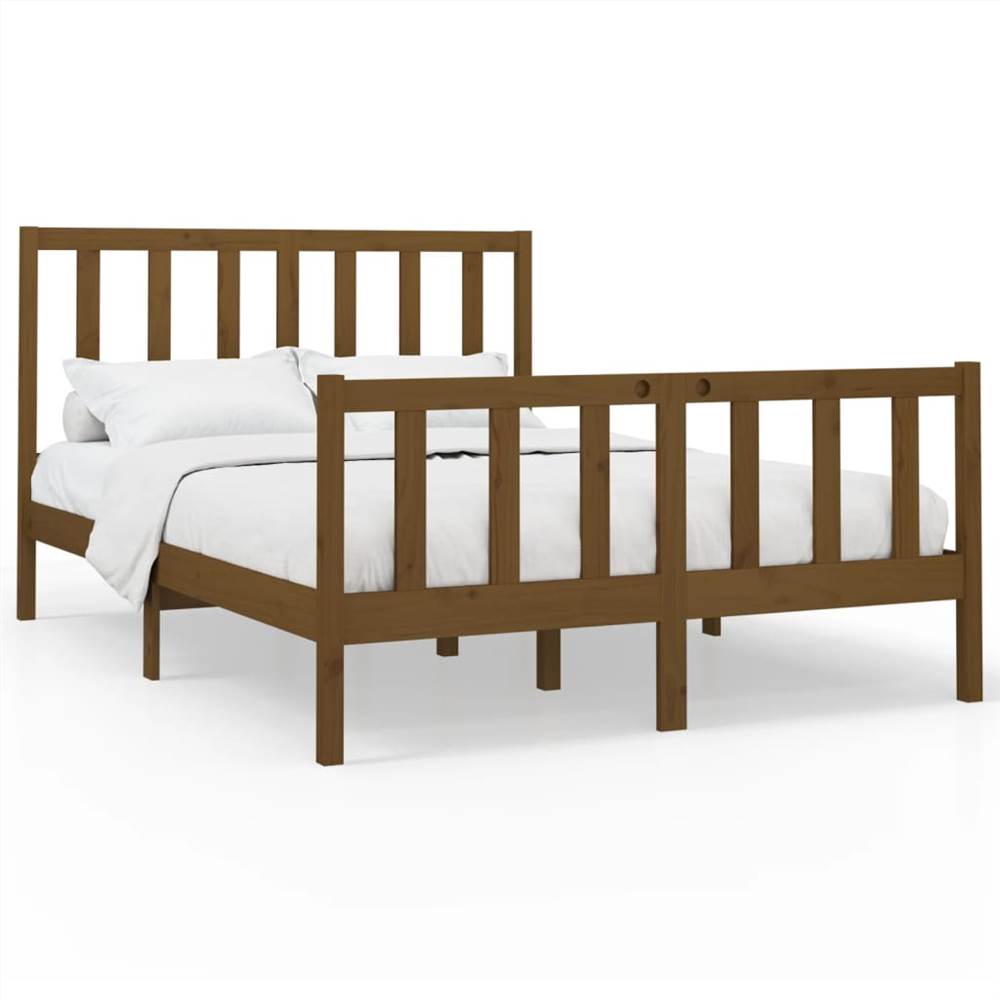 Bed Frame Honey Brown Solid Wood Pine 150x200 cm 5FT King Size