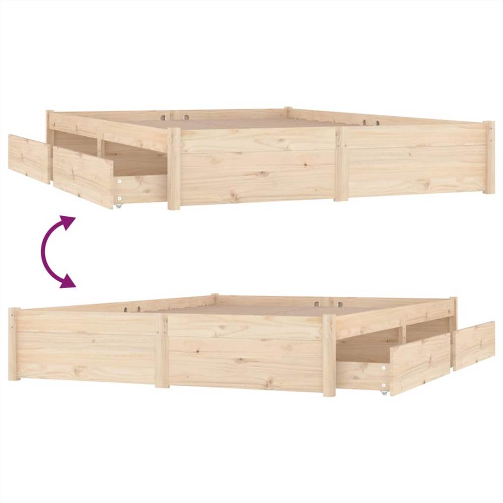 Bed Frame with Drawers 160x200 cm
