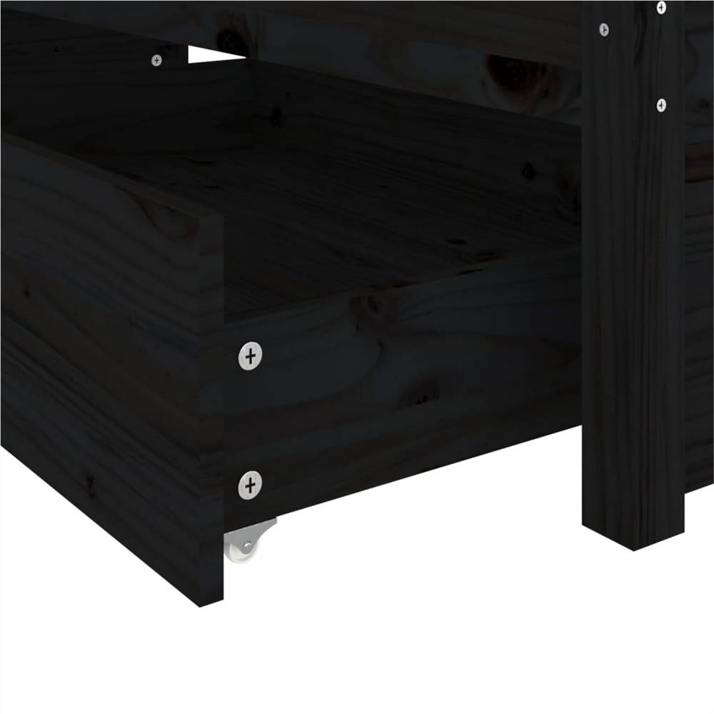 Bed Frame with Drawers Black 150x200 cm 5FT King Size