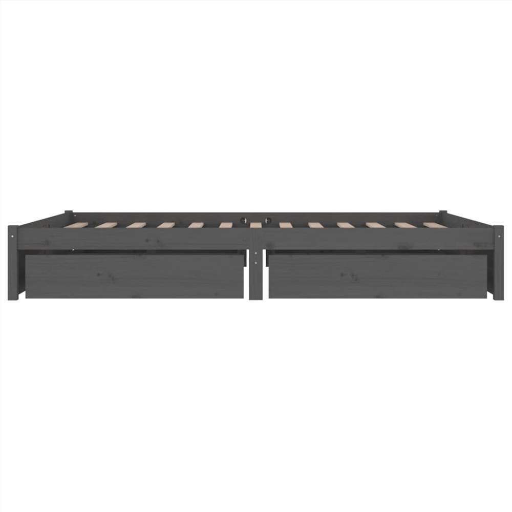 Bed Frame with Drawers Grey 140x190 cm