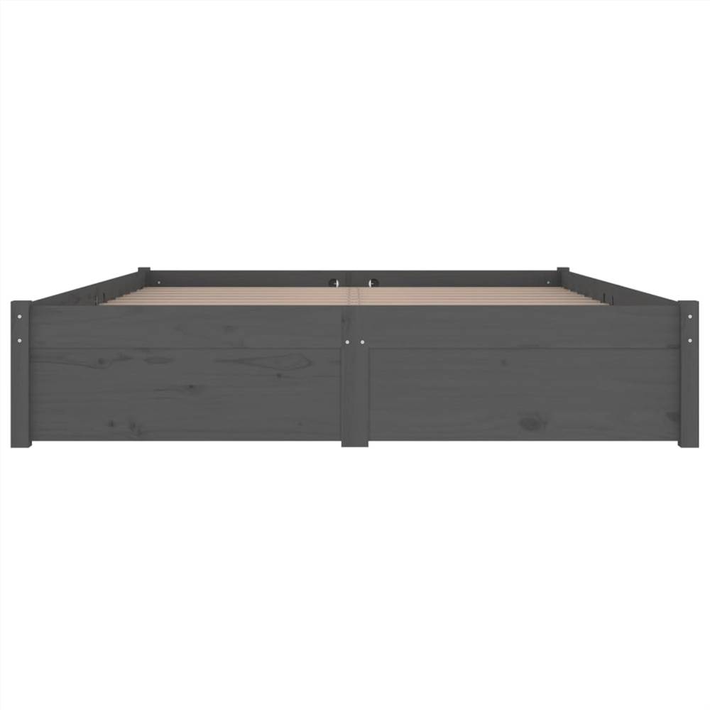 Bed Frame with Drawers Grey 140x190 cm