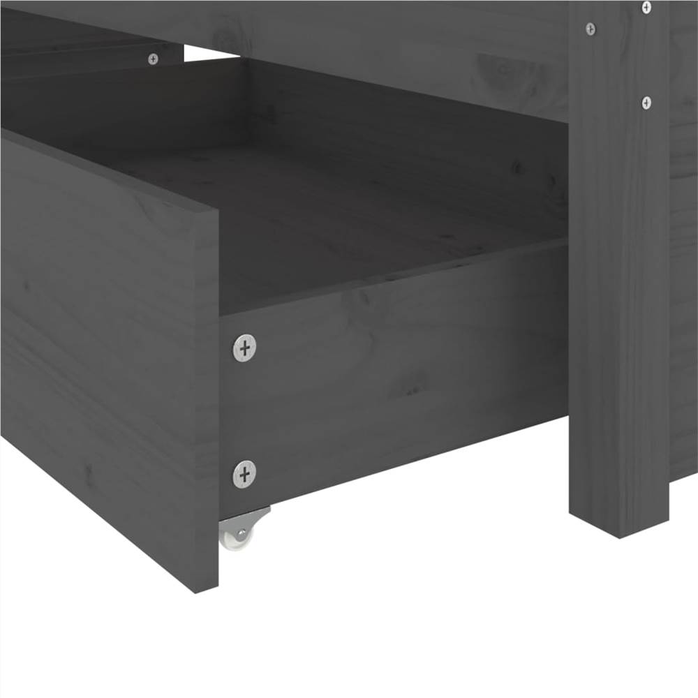 Bed Frame with Drawers Grey 140x190 cm