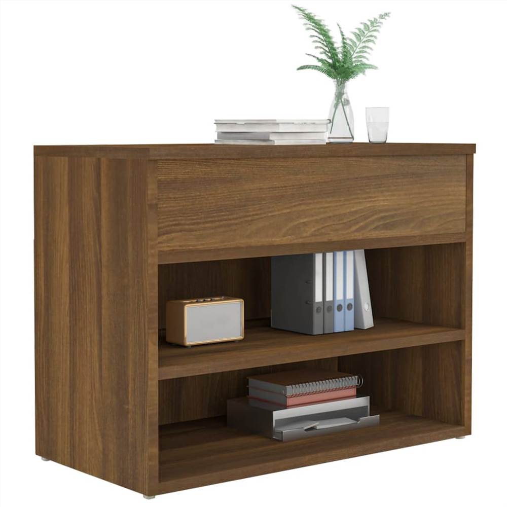 Shoe Bench Brown Oak 60x30x45 cm Engineered Wood