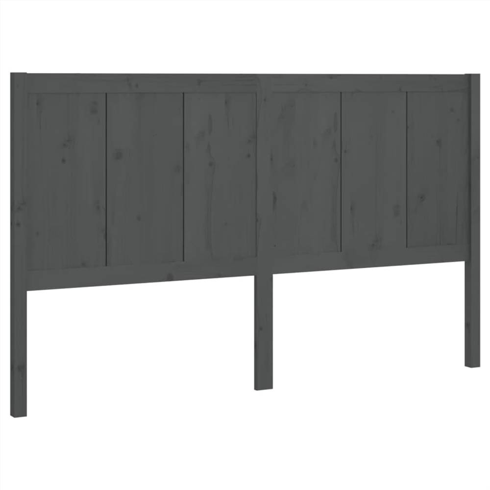 Bed Headboard Grey 165.5x4x100 cm Solid Pine Wood