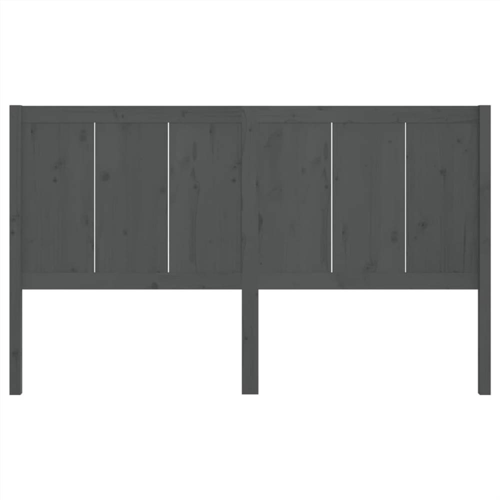 Bed Headboard Grey 165.5x4x100 cm Solid Pine Wood