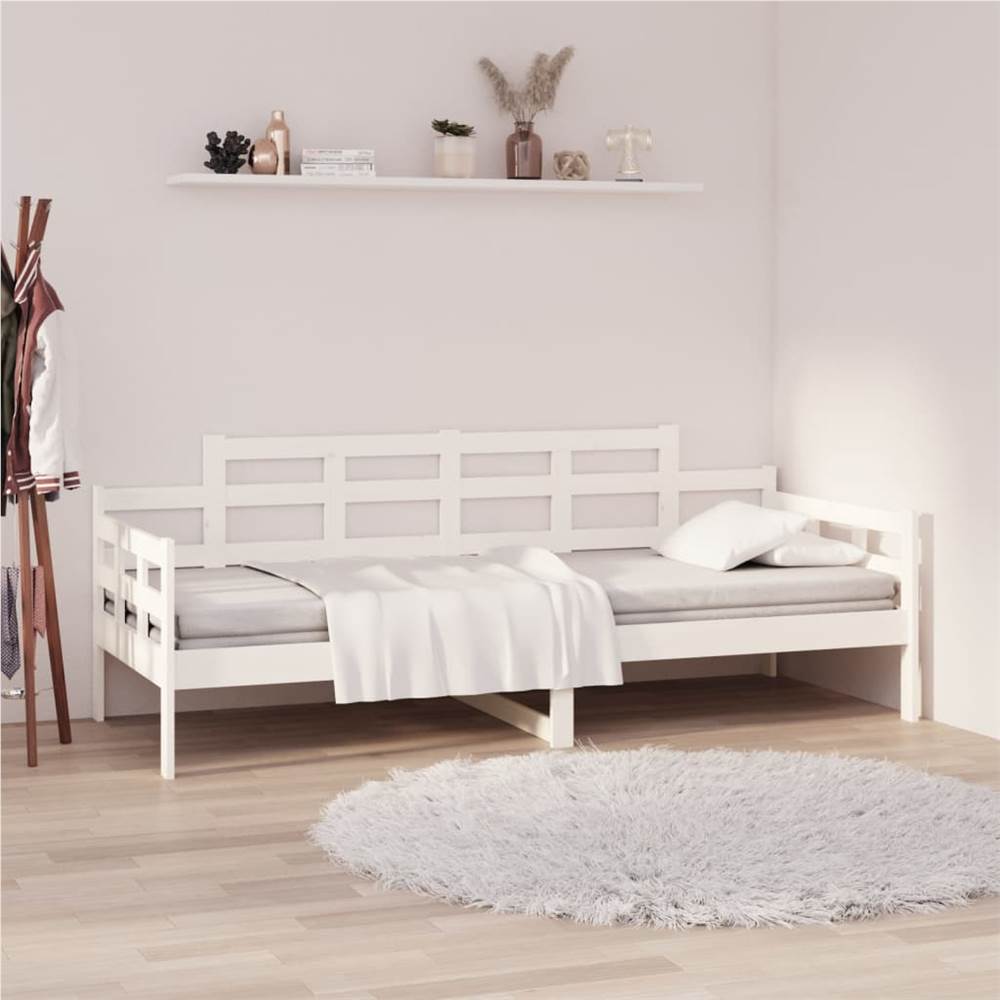 

Day Bed White Solid Wood Pine 80x200 cm