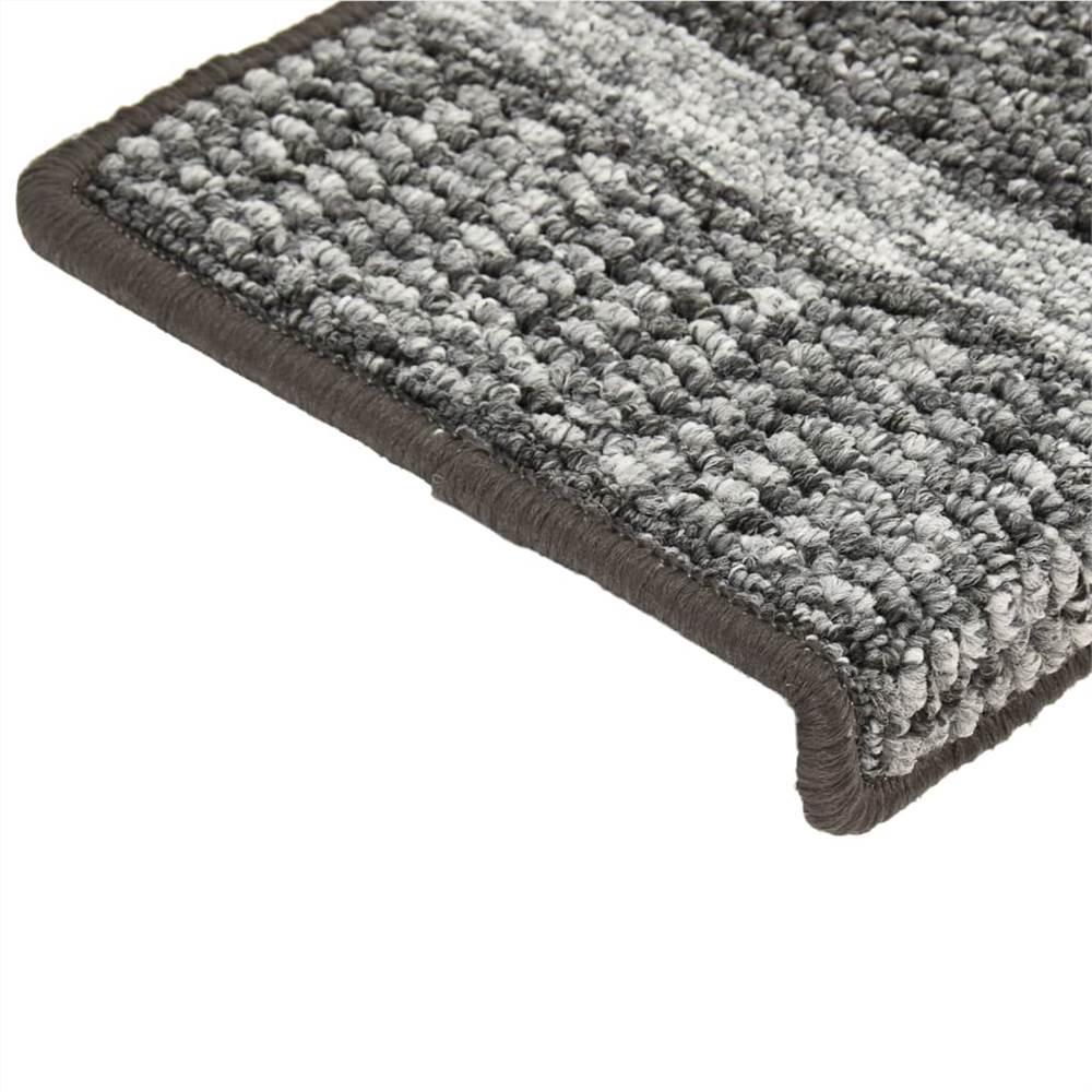 Self-adhesive Carpet Stair Treads 15 pcs Grey 65x25 cm