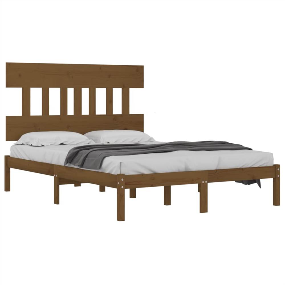 Bed Frame Honey Brown Solid Wood 160x200 cm