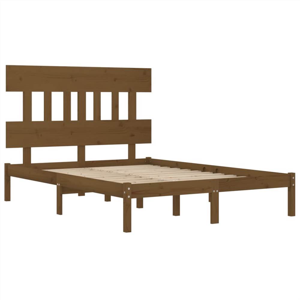Bed Frame Honey Brown Solid Wood 160x200 cm