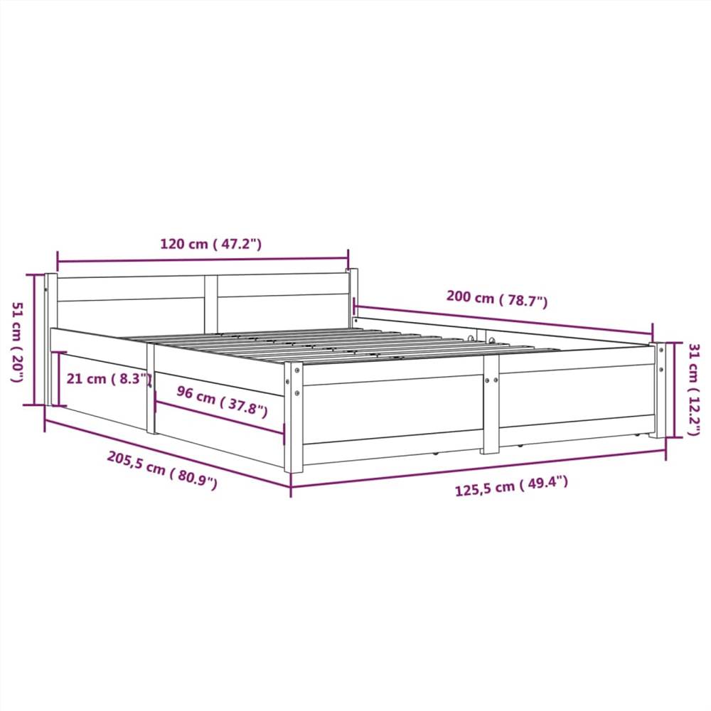 Bed Frame with Drawers 120x200 cm
