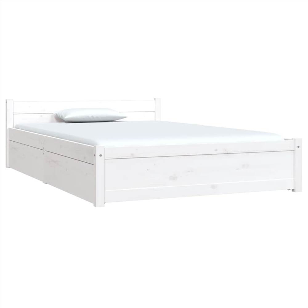Bed Frame with Drawers White 120x190 cm 4FT Small Double