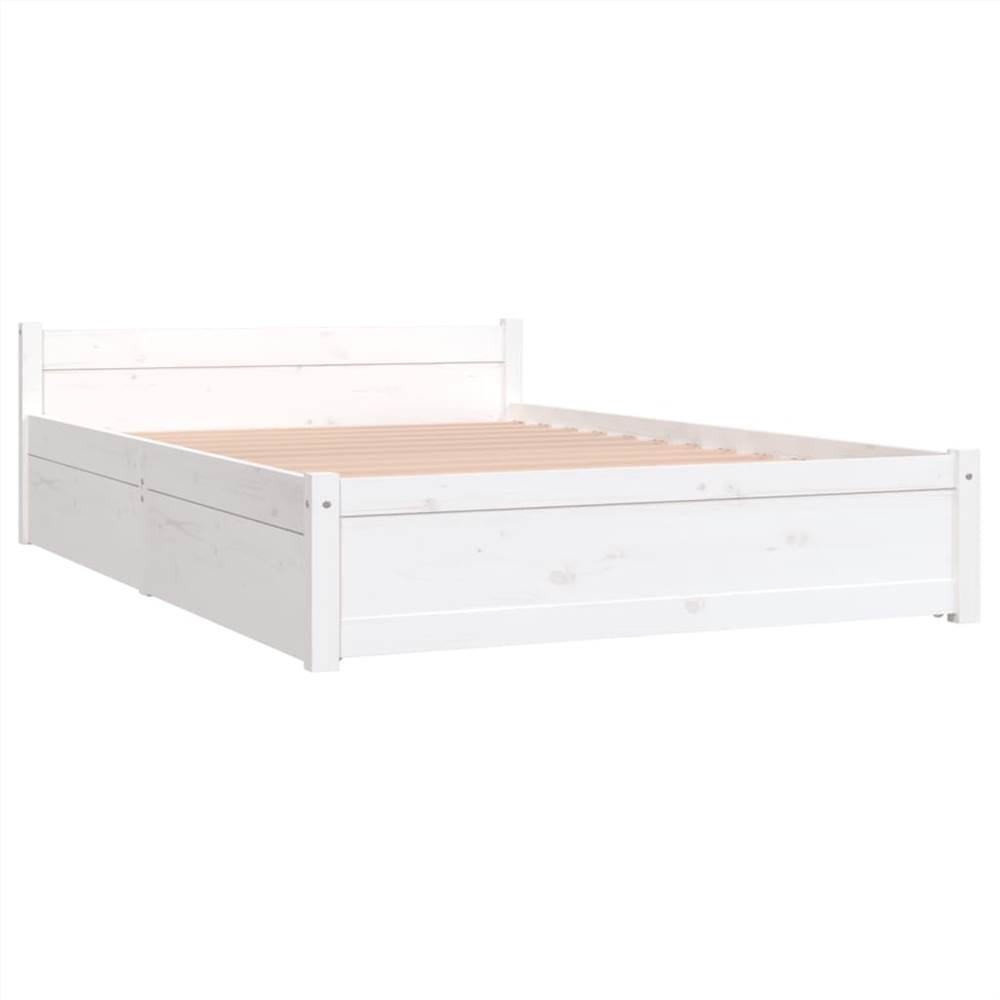 Bed Frame with Drawers White 120x190 cm 4FT Small Double
