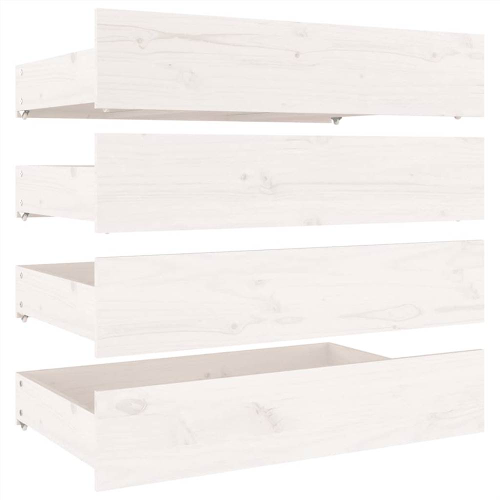Bed Frame with Drawers White 120x190 cm 4FT Small Double
