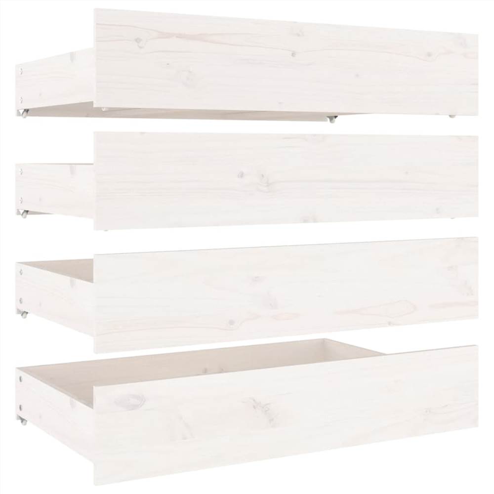 Bed Frame with Drawers White 160x200 cm